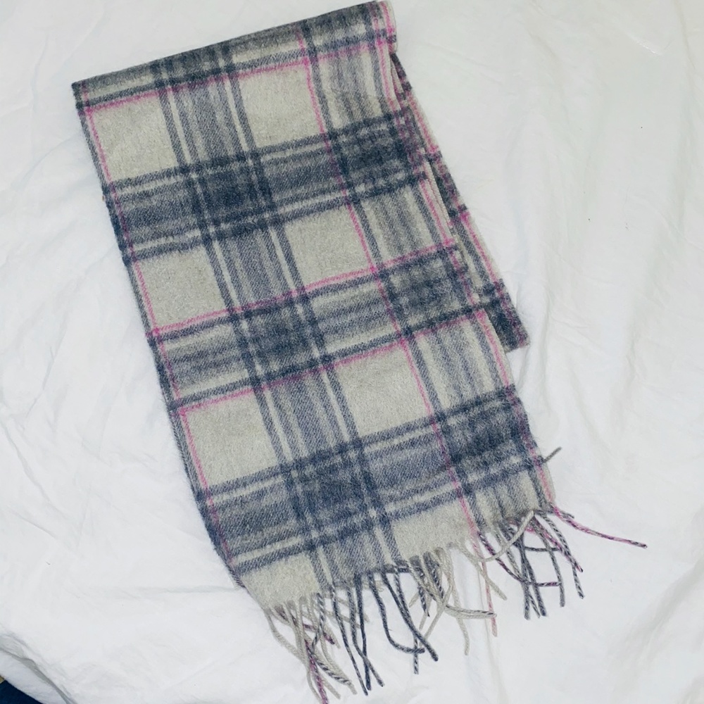 Belle France Grey & Pink Cashmere Scarf